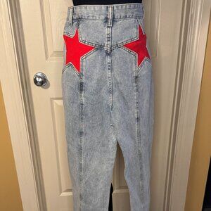 Red Star Denim Boot Cut Pants